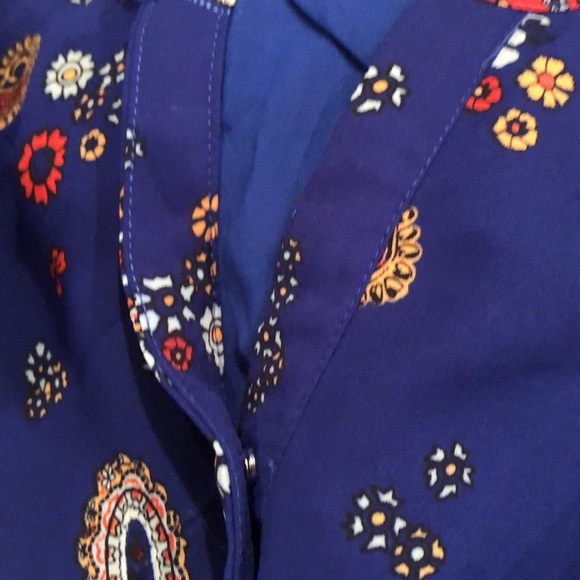 Skies Are Blue Paisley Print Royal Blue Razor Back Dress Size XLarge - Picture 7 of 9